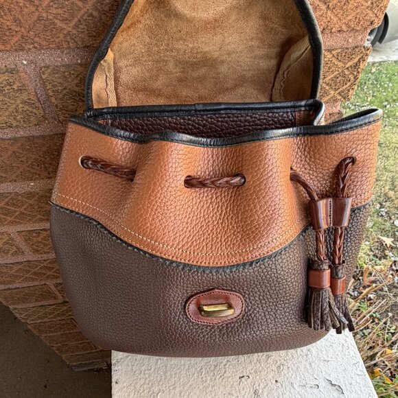 Dooney & Bourke Vintage USA 90s Teton Drawstring Equestrian Saddle Bag Unisex - Picture 3 of 7